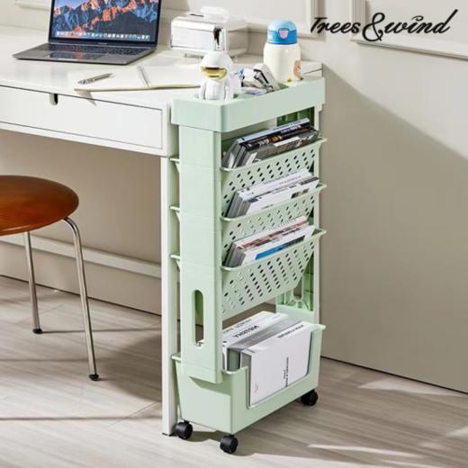 🌈真正的"简易夹缝置物"💥【Trees&wind书本收纳架】🥰书桌旁的大容量书册收纳伴侣✨ 商品图3