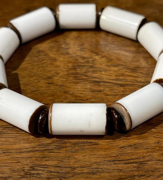 天然黑边白玛瑙勒子珠手链，顺丰包邮 商品图3