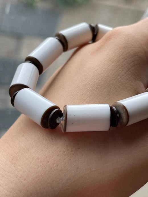 天然黑边白玛瑙勒子珠手链，顺丰包邮 商品图8