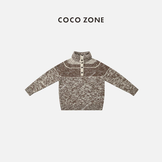 COCO ZONE "卡摩西"美拉德秋冬织拼色针织衫 23C19921 商品图0