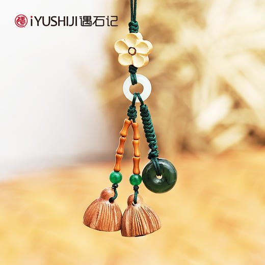 遇石记泰山玉路路通手机挂件平安扣吊坠 商品图0