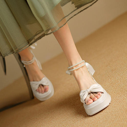 【预售3天】时尚潮流优雅轻便显白厚底罗马凉鞋百搭时尚学院风鞋MY&586-01 商品图3