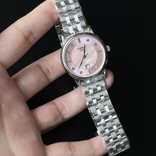 Tissot天梭官方卡森臻我粉色贝母表盘石英钢带手表女表 商品图10