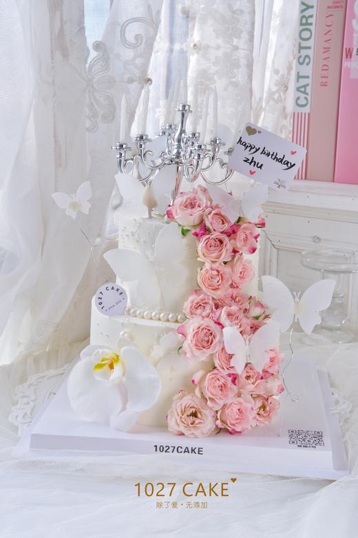 1027CAKE | 双层 鲜花蛋糕  烛台 商品图4