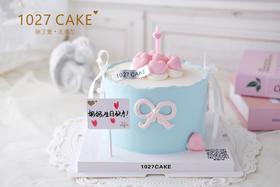 1027CAKE |  少女心蛋糕  爱心蜡烛  蝴蝶结丝带