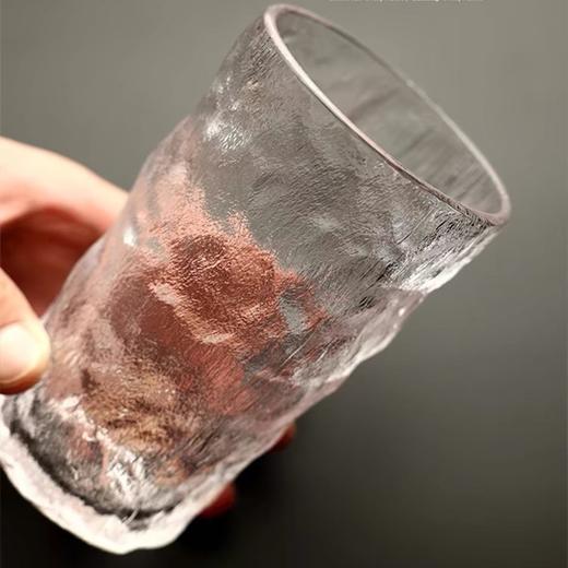 冰川纹玻璃杯水杯 磨砂洋酒杯锤纹杯 1个 大口茶杯酒杯水壶杯子夏季咖啡冷饮杯 商品图2