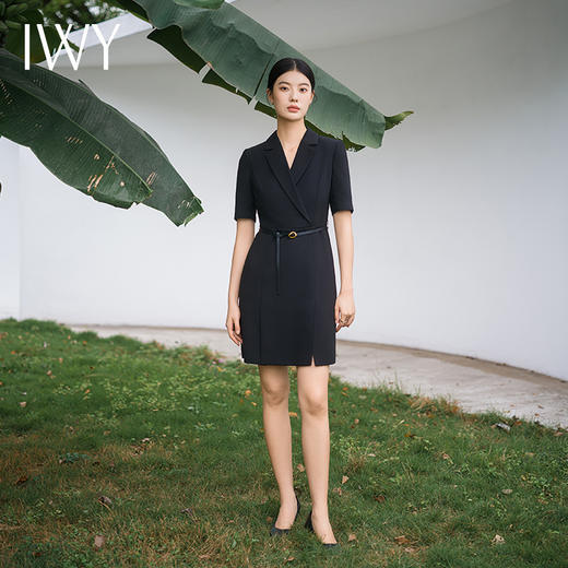 IWY/黑色连衣裙女薄款售楼部案场夏季职业套装裙酒店前台接待工作装OLQ14242 商品图3