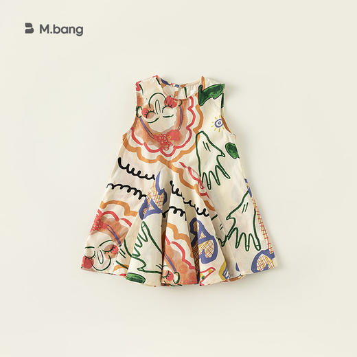 【萌趣可爱儿童涂鸦连衣裙】宥宝女童连衣裙夏季无袖涂鸦中小童a字裙女宝宝儿童裙子 商品图5