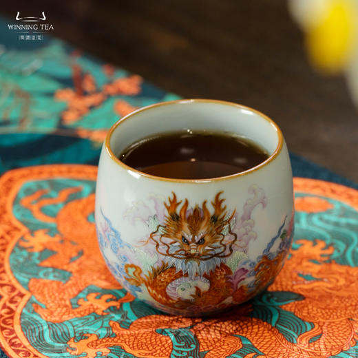 问鼎汝瓷鼎峰系列天青金钟杯（龙步青云）（缺货） 商品图2