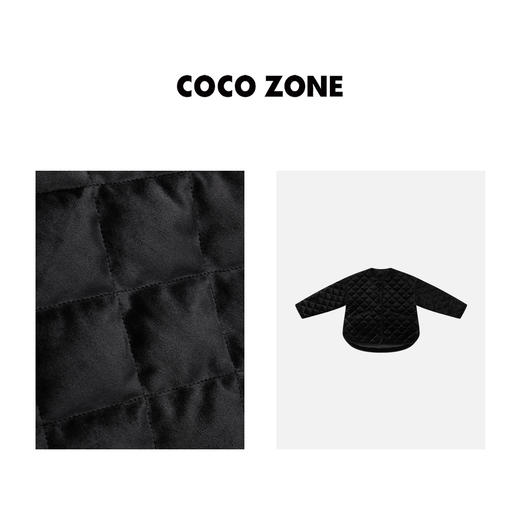 刘一一&COCO ZONE90鹅绒秋冬前短后长菱形格子圆领羽绒服23C30019 商品图2