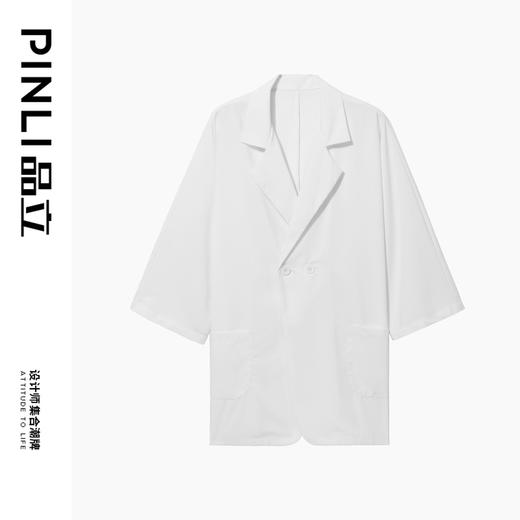 PINLI品立男装夏季薄款宽松七分袖小西装ins西服外套凉感防晒服潮B203106331 商品图5