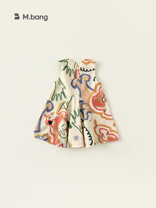 【萌趣可爱儿童涂鸦连衣裙】宥宝女童连衣裙夏季无袖涂鸦中小童a字裙女宝宝儿童裙子 商品图2