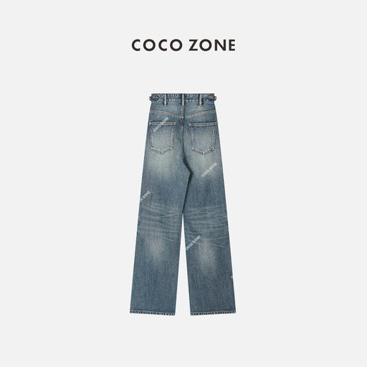 刘一一&COCO ZONE100%棉牛仔裤直筒裤链条装饰设计裤子23C19287 商品图1