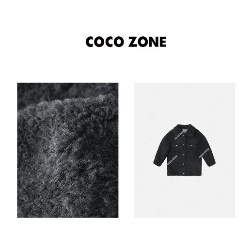 刘一一&COCO ZONE秋冬颗粒绒羊毛外套单排扣翻领保暖上衣23C30619 商品图2