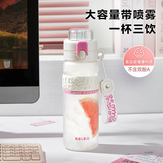 物生物星河之谜桃桃气泡白吸管杯夏季水杯水壶800ML【不支持补差，非质量问题不退不换】S 商品图0