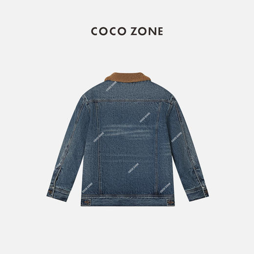 刘一一&COCO ZONE100%棉牛仔外套翻领内里绒毛扣衬衣 23C19429 商品图1
