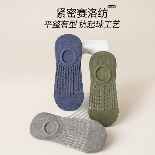 「19.9到手10双！镂空空调袜」男士空调袜袜子男短袜夏季薄款吸汗网眼隐形不掉跟船袜男士配饰 商品图1
