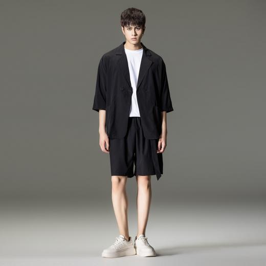 PINLI品立男装夏季薄款宽松七分袖小西装ins西服外套凉感防晒服潮B203106331 商品图1