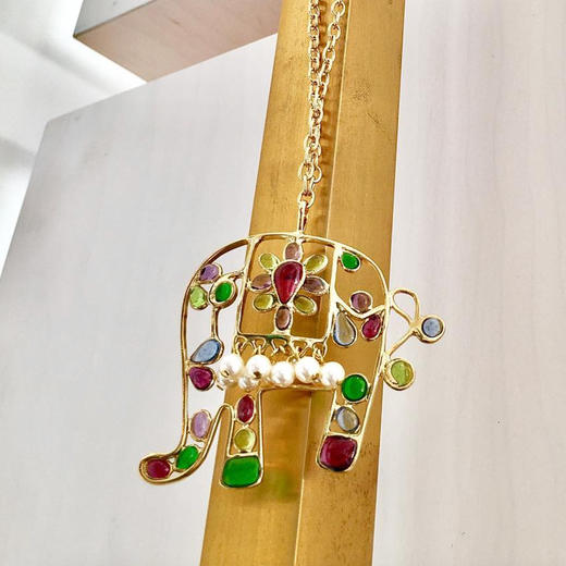 北京仓｜Gripoix Paris-Classic-彩象（小号） 水果冰淇淋色 项链［法国设计师］ 商品图1