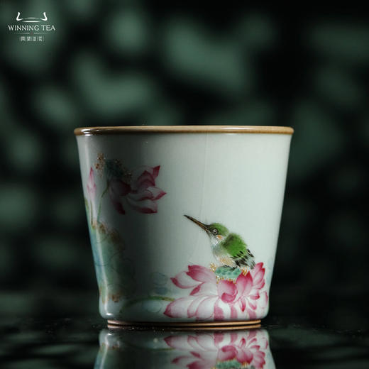 问鼎汝瓷鼎峰系列天青壬寅精工款小可乐杯（初发芙蓉） 商品图0