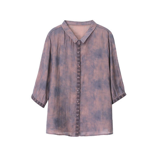 纯苎麻印花衬衫亚麻裤套装YQL622 商品图4