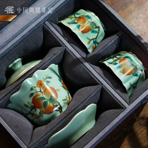 问鼎哥窑豆青深夏桃红套装（缺货） 商品图4