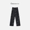 刘一一&COCO ZONE"高定系列"复古格纹明线小香风直筒长裤23C30321 商品缩略图0