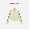 COCO ZONE100%羊毛立领双拉链外套条纹长袖 运动23C19337 商品缩略图6
