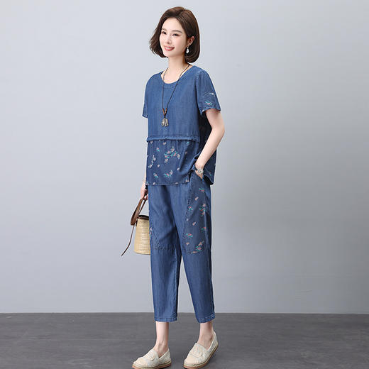 莱赛尔天丝牛仔套装，洋气减龄舒适透气修身显瘦JYJ2472 商品图2