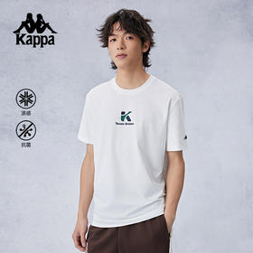 Kappa卡帕背靠背凉感抗菌短袖夏季2024新款男休闲t恤户外运动上衣K0E52TD25