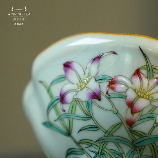 问鼎汝瓷鼎峰系列天青老款家荷杯（望春）（缺货） 商品图4