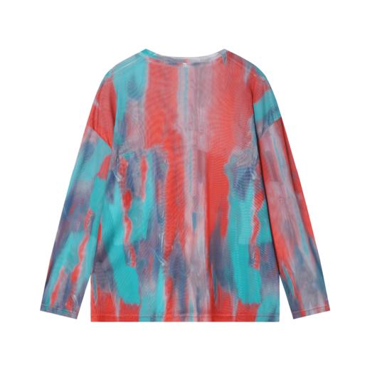 夏季新款彩色扎染男士上衣潮流宽松休闲长袖时尚百搭渐变T恤 商品图1