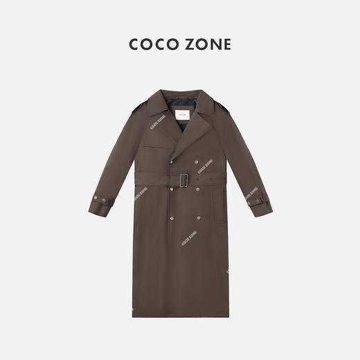 刘一一&COCO ZONE高级感气质翻领宽松风衣通勤风百搭外套24C10075 商品图0