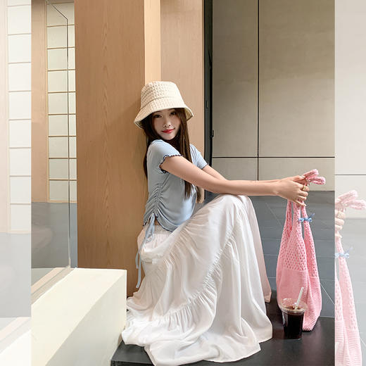 <曾小咸推荐>现货秒杀！最后一波 ！抢到赚到！木耳边抽绳短袖 日常109.99 立减60 秒杀49.99！ 商品图2