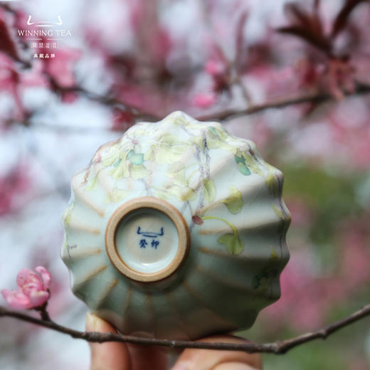 问鼎汝瓷鼎峰系列天青癸卯菱式盅（银杏飘香） 商品图4