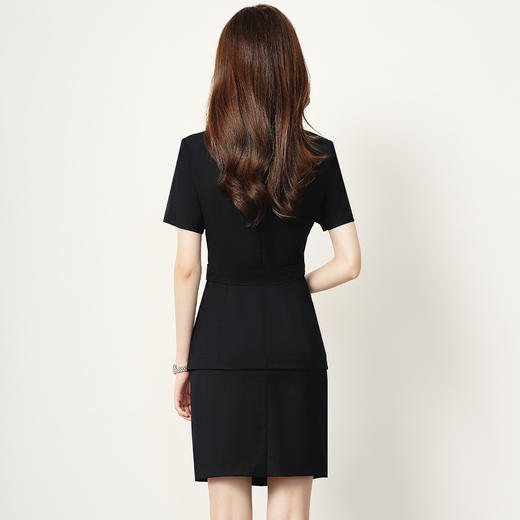 【短袖西服+短裙】罗蒙女士套装商务知性优雅通勤工作百搭两件套女 商品图6