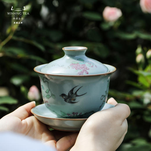 问鼎汝窑澜清盖碗(幽谷若兰) 六棱公杯(花鸟呈祥)（缺货） 商品图2