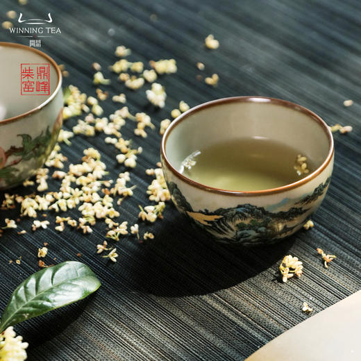 问鼎汝瓷鼎峰柴窑高温彩观月杯（山水）（缺货） 商品图2