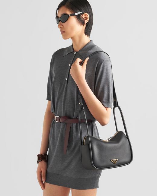 金属三角标 2024新款 女士 皮革双手提单肩包保龄球包 Z-11777 商品图0