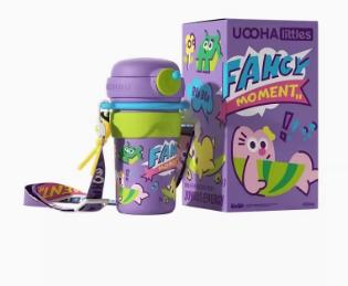 uooha一键双饮陶瓷保温杯越野假日-紫绿-450ml 商品图0