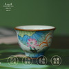 问鼎汝窑压手杯 （荷花翠鸟）（石榴鸟）（缺货） 商品缩略图0