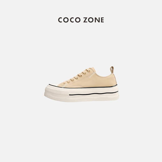 刘一一&COCO ZONE经典复古帆布鞋休闲百搭厚底系带板鞋24C60006 商品图0