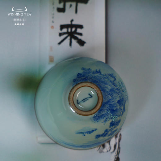 问鼎汝窑伴月杯（蓝色山水）（缺货） 商品图4