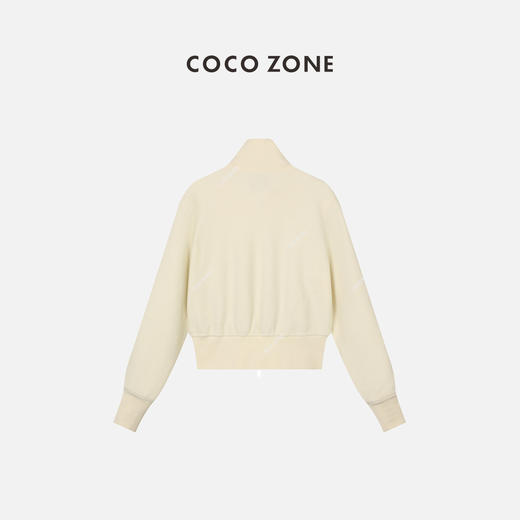 COCO ZONE100%羊毛立领双拉链外套条纹长袖 运动23C19337 商品图7
