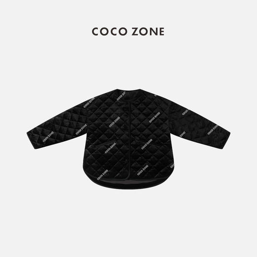 刘一一&COCO ZONE90鹅绒秋冬前短后长菱形格子圆领羽绒服23C30019 商品图0