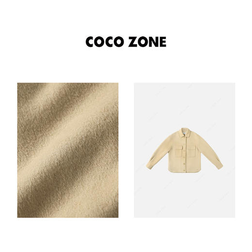 刘一一&COCO ZONE23冬新款女士时尚衬衣羊毛混纺毛呢外套23C30202 商品图2
