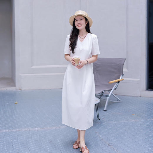 优雅气质女神 静奢风 智性通勤都市女性 竹纤维 黑白双色连衣裙 商品图2
