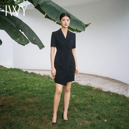 IWY/优雅黑色连衣裙气质职业西装裙女高级感夏季时尚售楼部教师工作服Q14239 商品图3