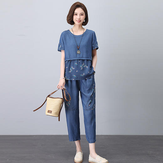 莱赛尔天丝牛仔套装，洋气减龄舒适透气修身显瘦JYJ2472 商品图3