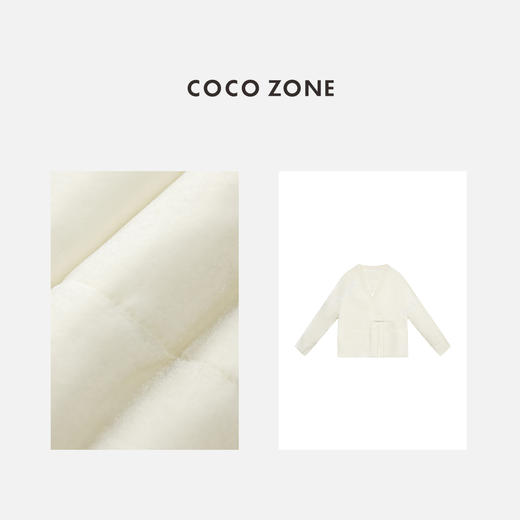 COCO ZONE新中式大V领宽松版型盘扣设计棉服外套24C10174 商品图2